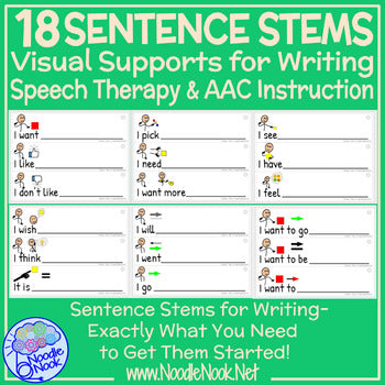 Sentence Stems with visual supports for students with Autism, SpEd