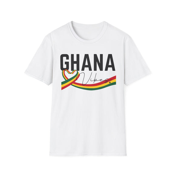 Ghana Vibes T-Shirt | Softstyle Unisex Tee for Casual Wear, Gift, Travel, Celebration, African Pride