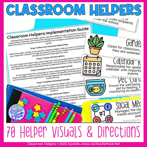 Classroom Helpers - Student Jobs for a Class Chore Chart [Digital Download]
