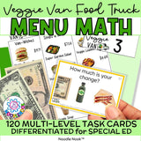 Veggie Van Menu Math - Money Math Activities (DIFFERENTIATED) Special Ed Ready [Digital Download]