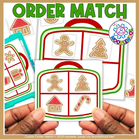 Winter Cookies Order Matching (Hands On Activities for Visual Discrimination) [Digital Download]