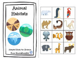 Animal Habitats- A Science Concept Adapted Book for Autism Units or Early Elem 