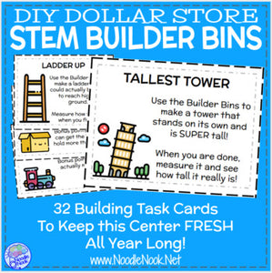 Builder Bins-DIY Dollar Store STEM Center for Elem Science or SpEd (DIGITAL DOWNLOAD)
