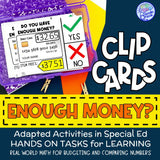 Budgeting Task Cards (Do You Have Enough Money) Activities for Math Centers