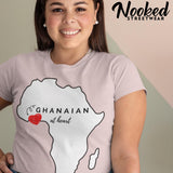 Ghanaian at Heart T-Shirt with Africa Outline (Unisex Jersey Short Sleeve Tee)