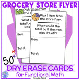 Grocery Store Flyer Math Task Cards - Real World Math Activities. Use this money math center with any store flyer to easily work on math skills and money.