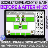 Monster Math Digital Drag and Drop Activity for Number Sequencing (Digital Google Drive Access)