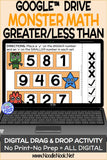 Monster Math Digital Drag and Drop Activity- Greater Than/Less Than with #1-20 (Digital Google™ Drive Access)
