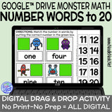 Number Words Digital Activity for Kindergarten and Special Ed Math