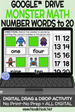 Number Words Digital Activity for Kindergarten and Special Ed Math