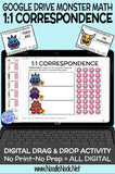 Monster Math Digital Drag and Drop Activity for 1:1 Correspondence (Digital Google Drive Access)