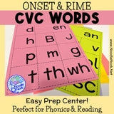 Onset and Rime Flip Book Printable - 35 CVC Blends for Phonics and Reading Centers
