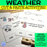 Weather CUT & PASTE Word Work and Word Wall for Adapted for SpEd (Digital Download)